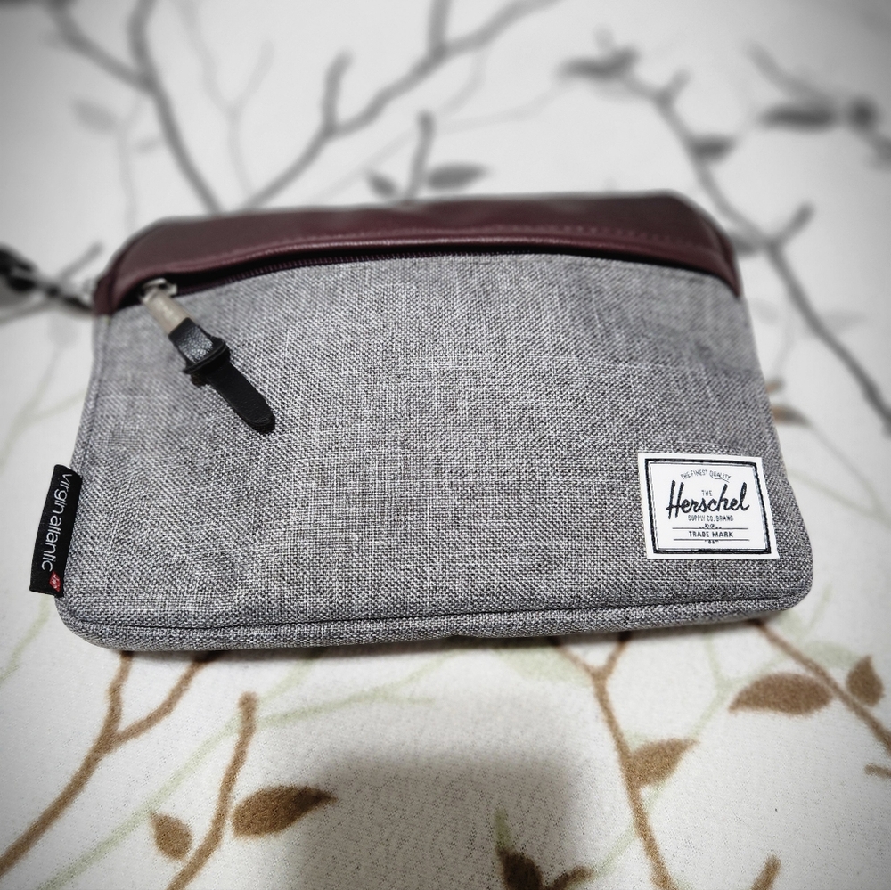 Herschel Supply Company Gray and Brown Toiletry Bag Filled With Goodies! - Picture 9 of 12
